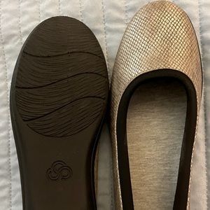 Women's Clarks Cloudsteppers Shoes Ayla Low Ballet Flats Taupe Textile 10 M